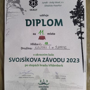 Okresní kolo Svojsíkova závodu 2023 Kovalovice